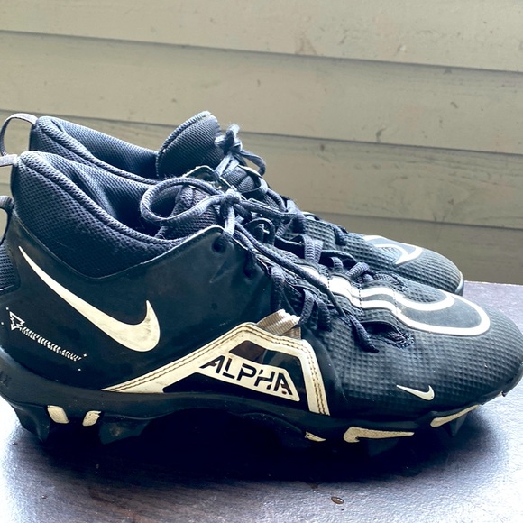 Nike CV0584-001 Alpha Menace 3 Shark Men’s Black White Football Cleats Size 11W - Picture 2 of 12